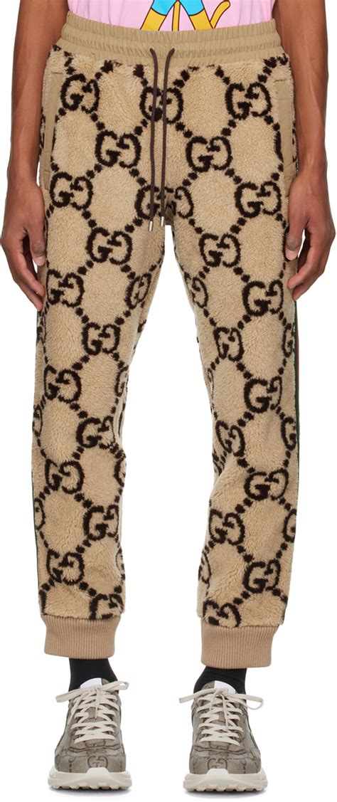 gucci brown pants|gg satin jacquard pants.